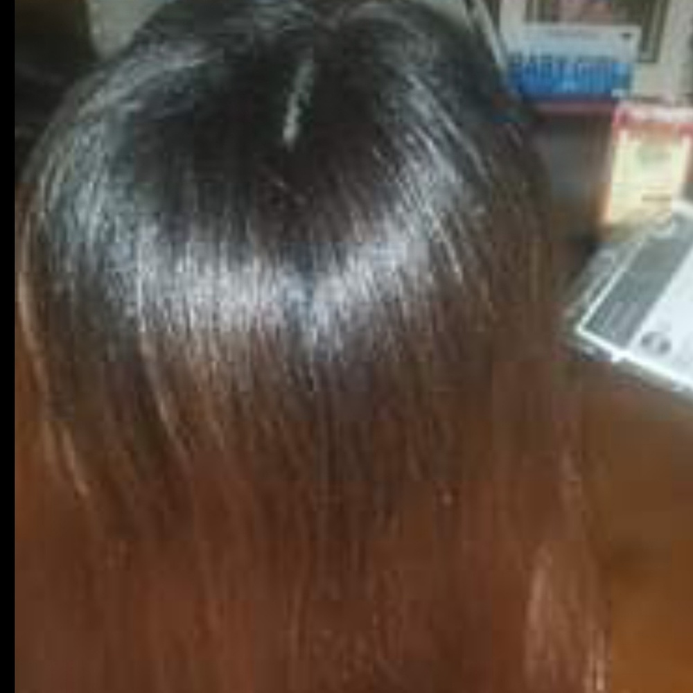 Honey blond and black wig